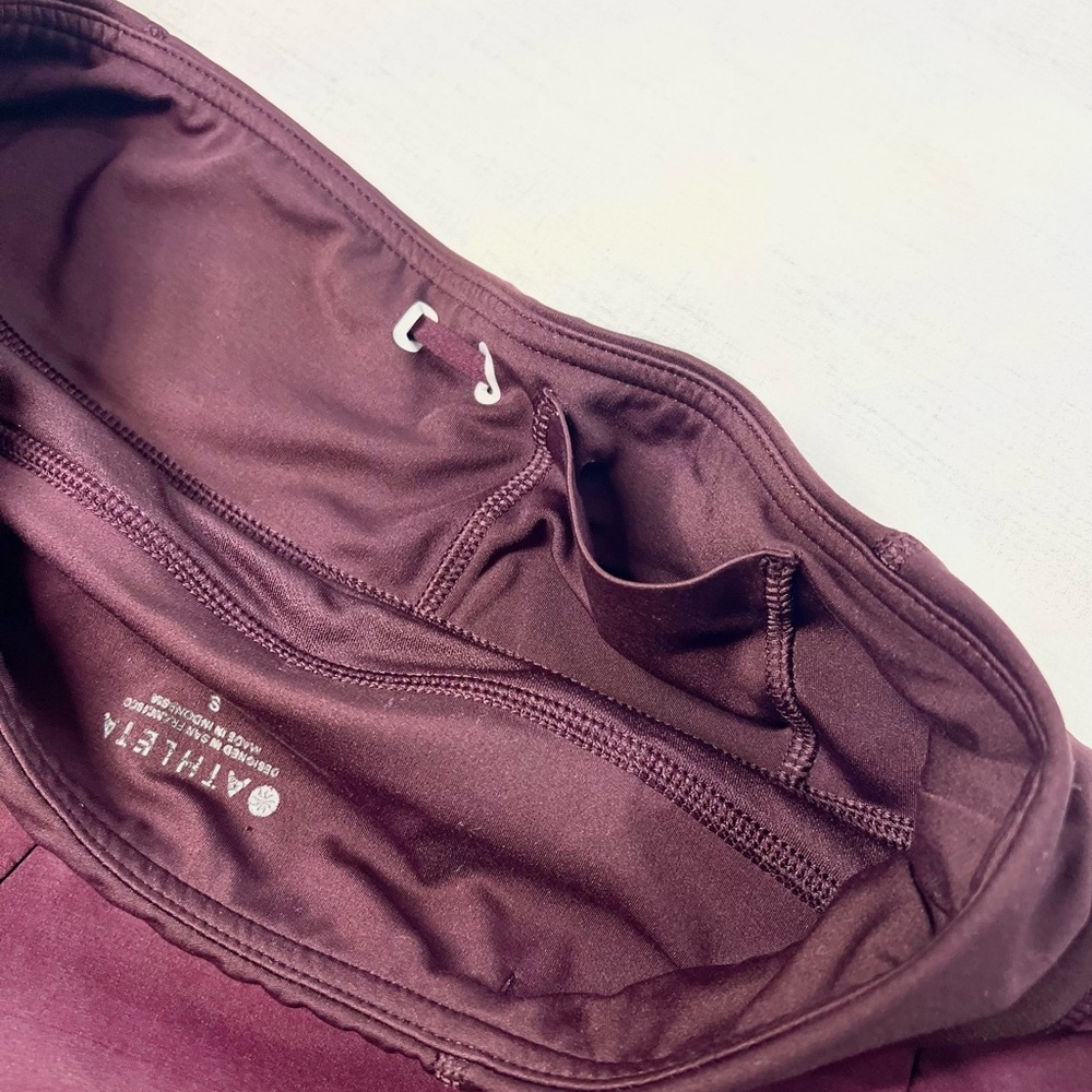 Athleta Running Workout Shorts Maroon Women’s Size S - Picture 6 of 6